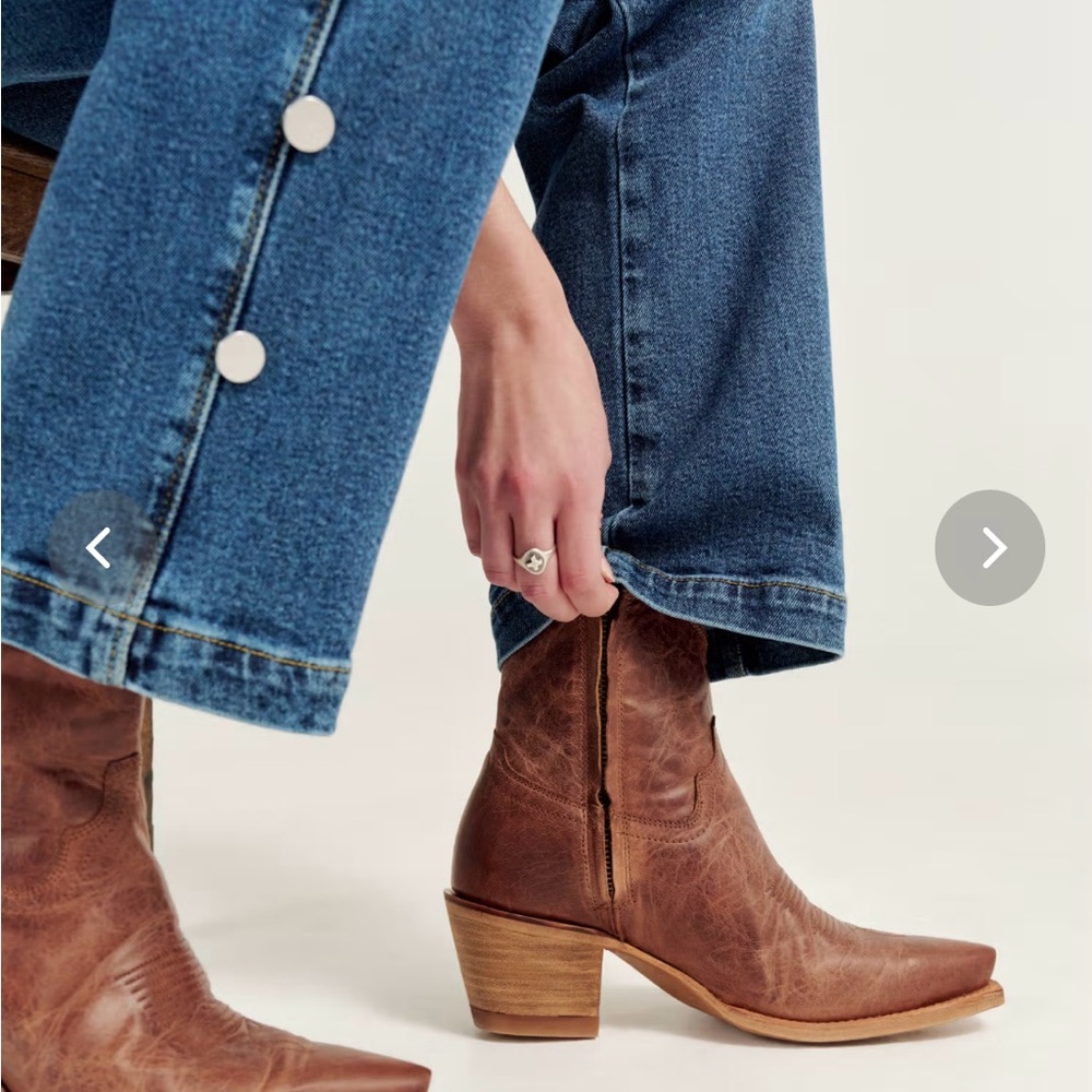 Tecovas- Daisy 7.5 in Scotch Goat Brown Leather Western Boots